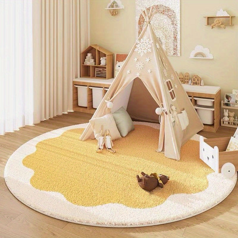 Non-Slip Area Rug – Elegant Floral Design for Living Room & Office Decor