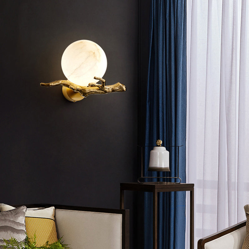 Wall Sconce Lighting – Elegant Copper Marble Design for Home Office Decor