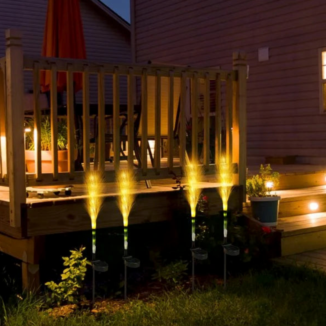 Solar Garden Lights – Decorative Fiber Optic Outdoor Patio Lighting