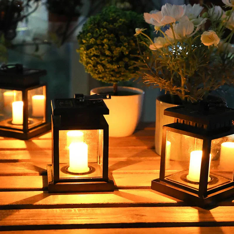 Solar Lanterns Outdoor – Weather-Resistant Flickering Lights for Garden Decor
