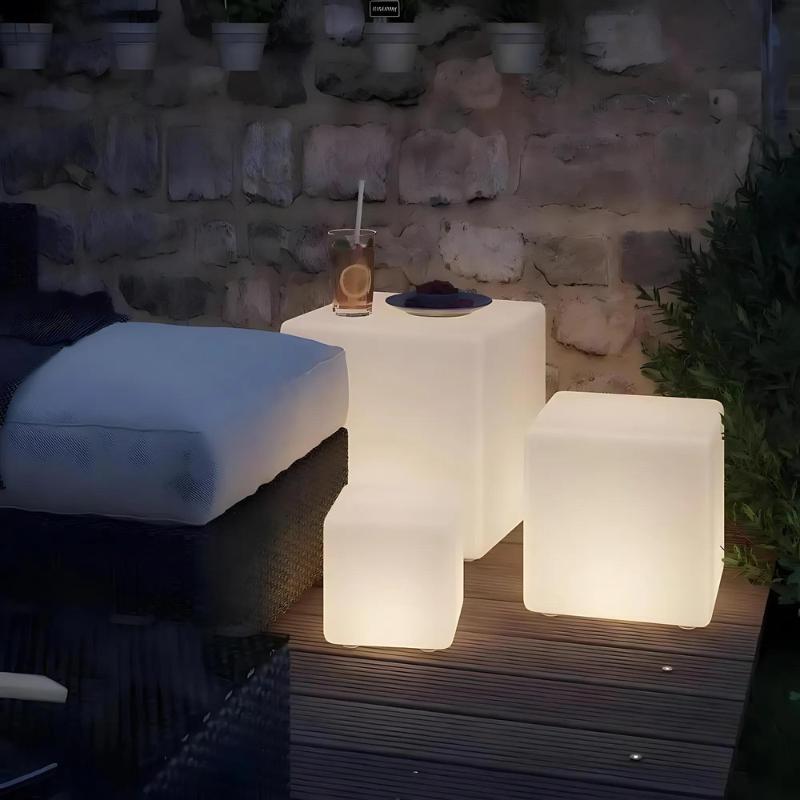 LED Garden Lamp Outdoor – Remote-Controlled Elegant Cubic Patio Lighting
