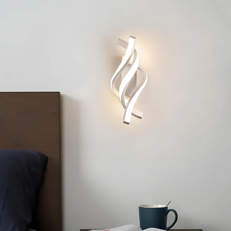 LED Wall Lamp – Modern Spiral Design Fixture for Home Office Lighting Decor