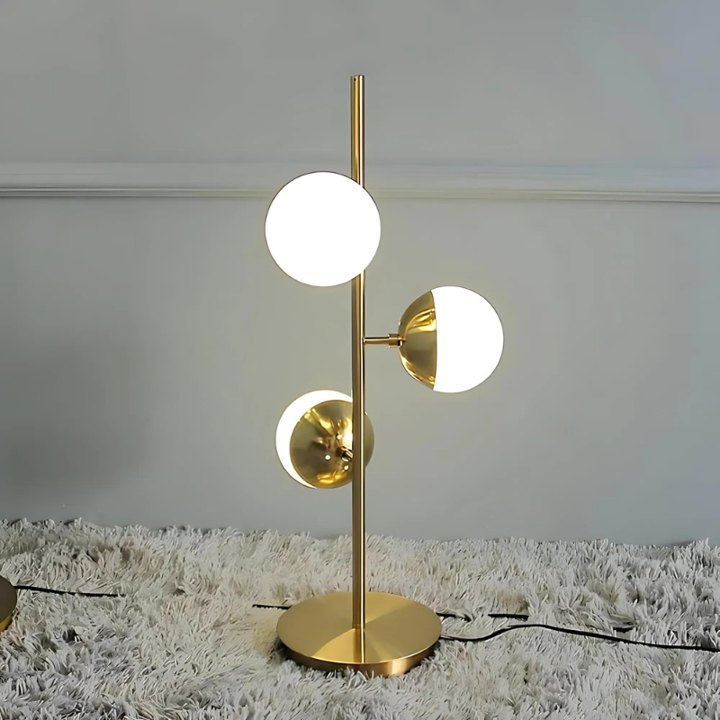 LED Table Lamp – Modern Gold Floor Lamp with Decorative Glass Ball Design