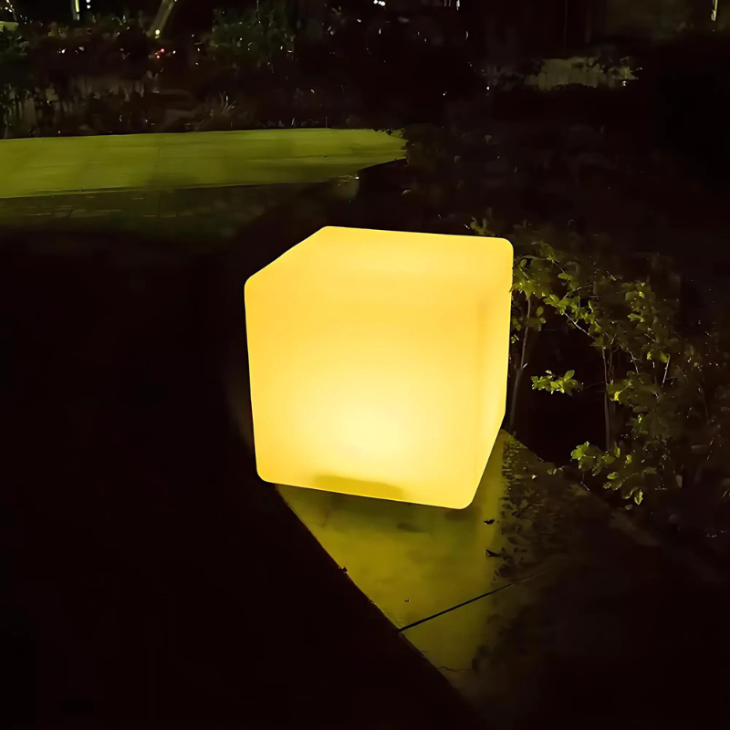 LED Garden Lamp Outdoor – Remote-Controlled Elegant Cubic Patio Lighting