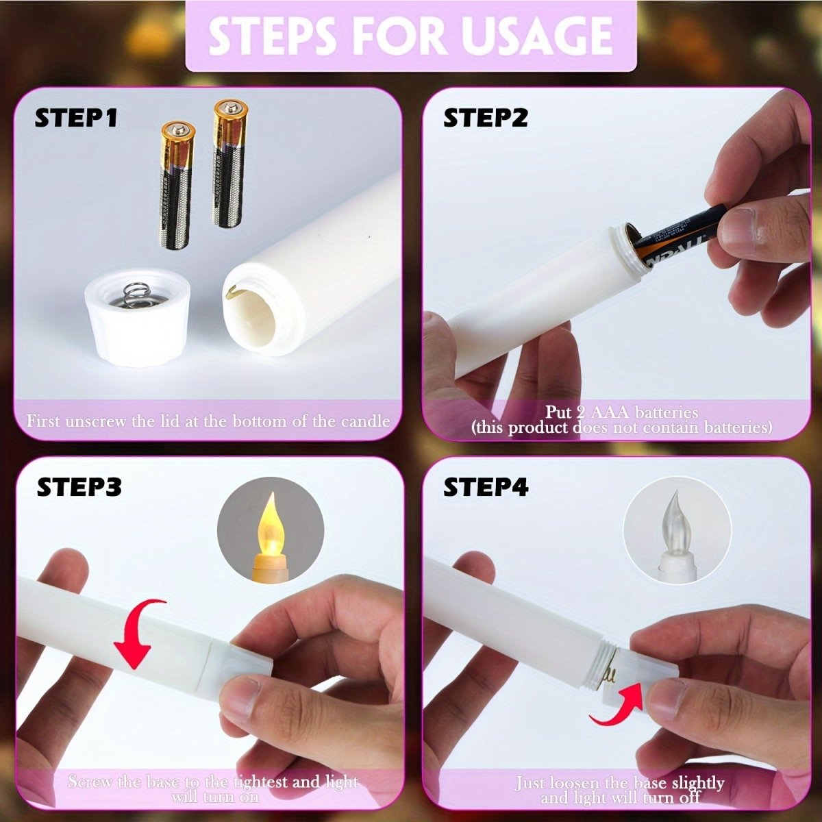 LED Candles Set – Realistic Battery Operated Flameless Decorative Lights