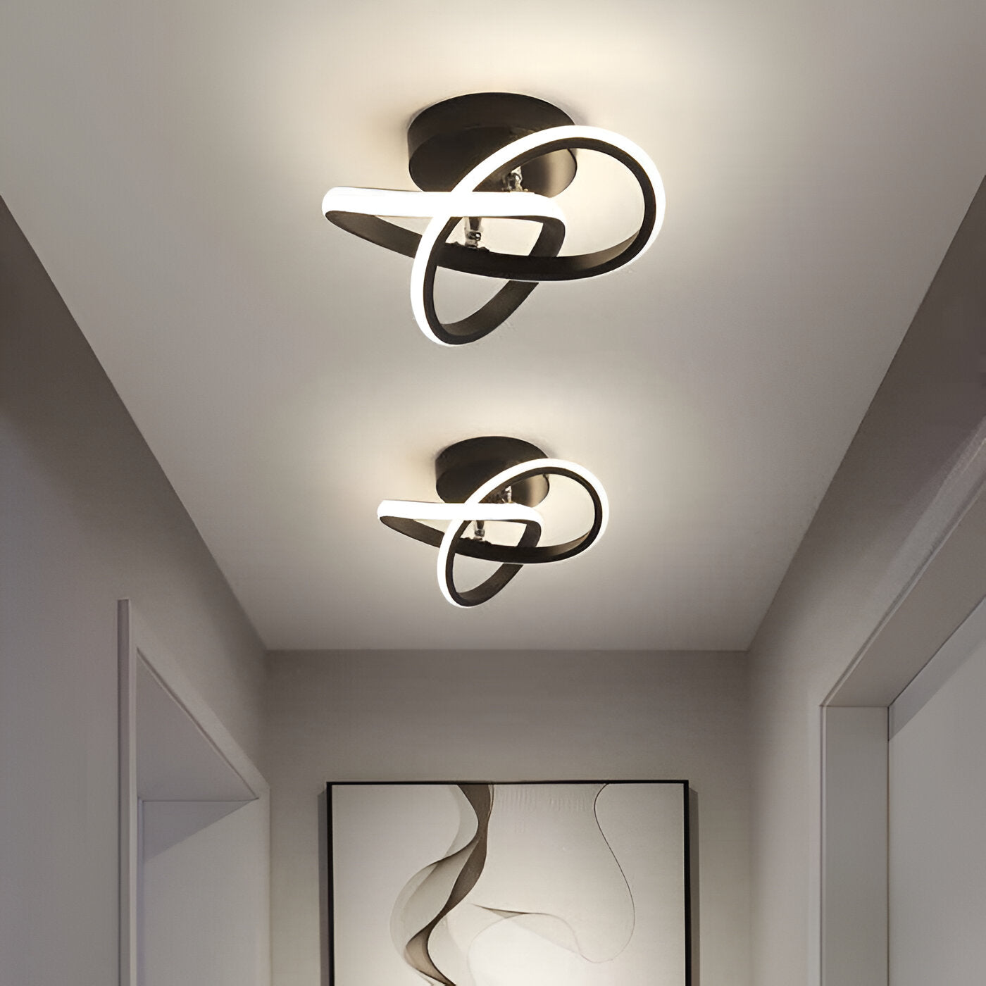 LED Chandelier Light – Elegant Swirl Design Lamp for Home Office Decor