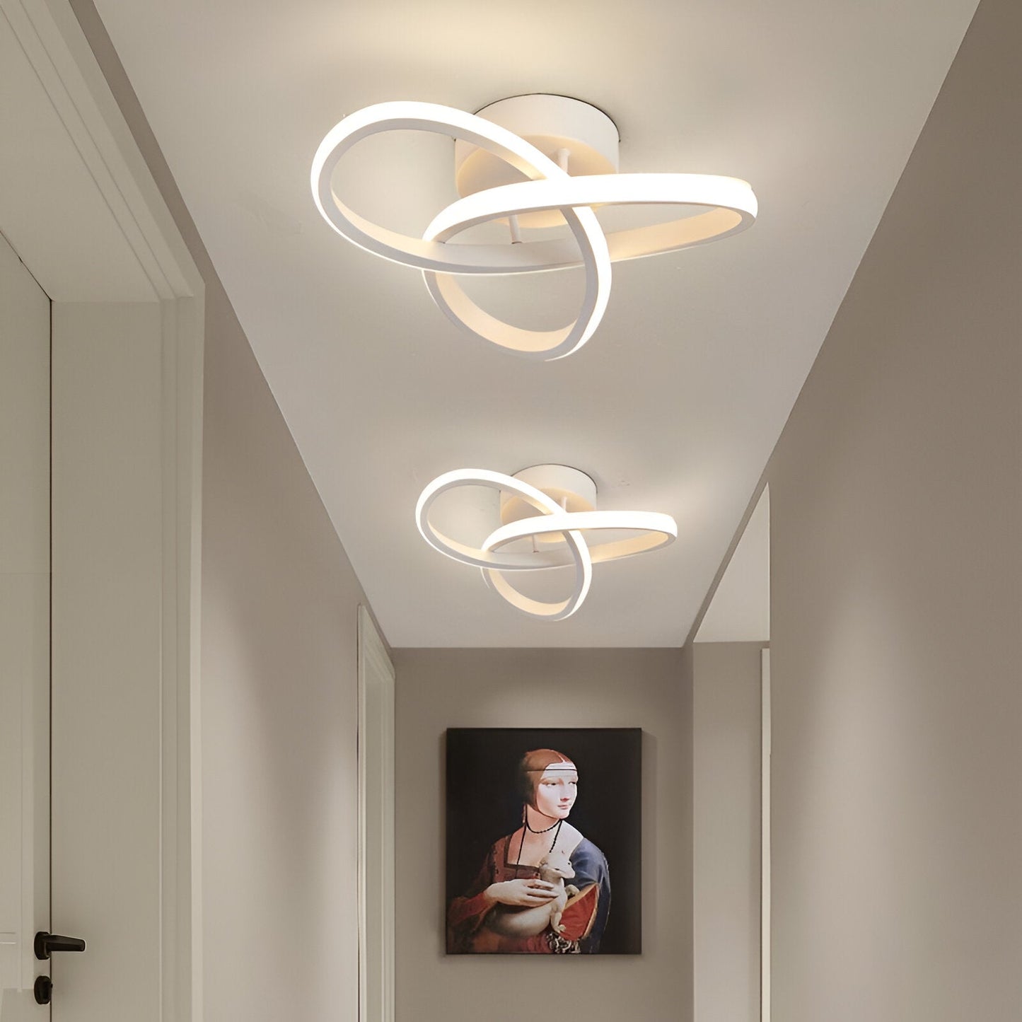 LED Chandelier Light – Elegant Swirl Design Lamp for Home Office Decor