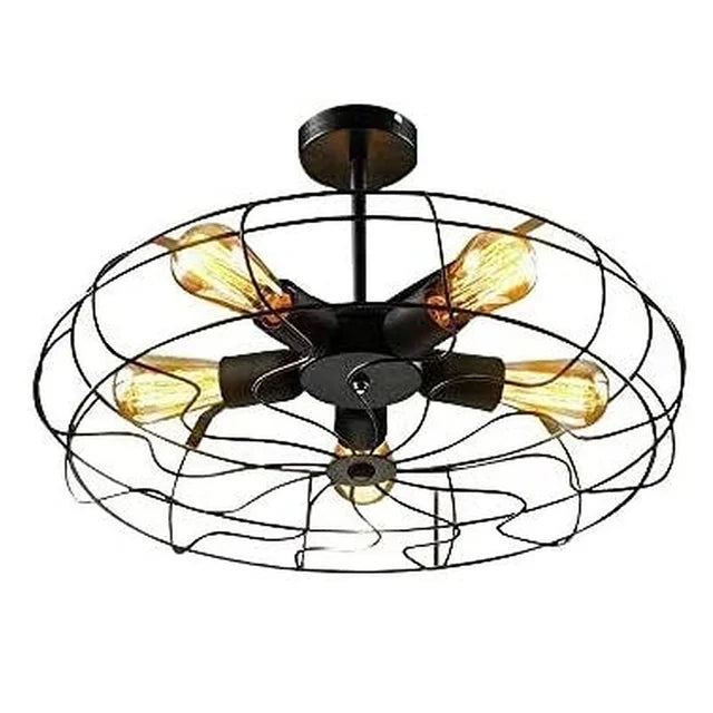 Ceiling Light Fixture – Vintage Retro Cage Pendant Lighting for Home Office