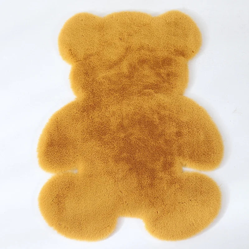 Children's Play Rug – Bear-Shaped Soft Floor Mat for Kids' Room Decor
