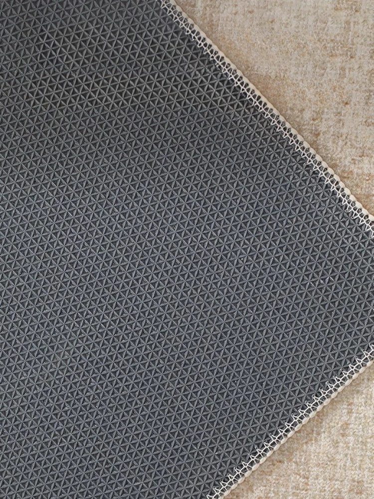 Non-Slip Area Rug – Beige Striped Artistic Carpet for Living Room & Bedroom