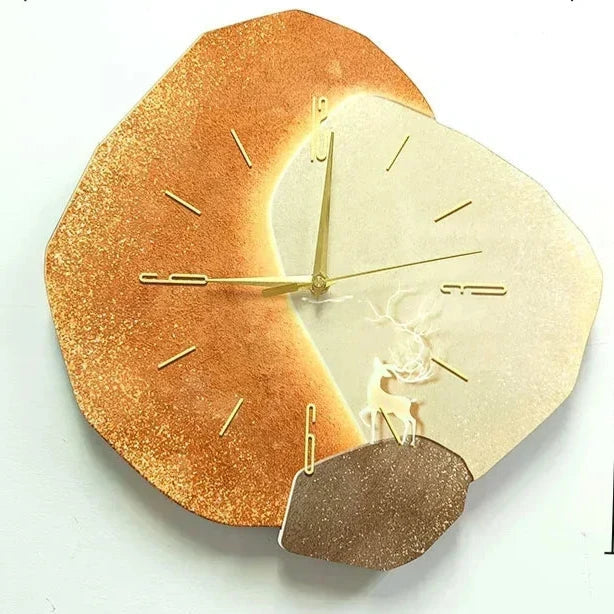 Wooden Wall Clock with USB Lamp – Modern Stylish Office Decor Accent