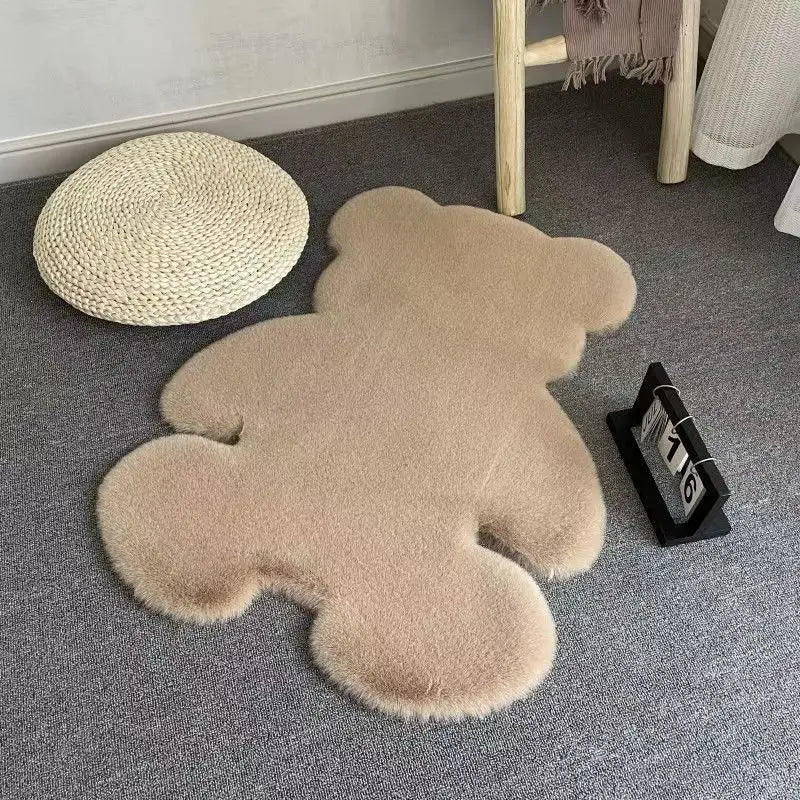 Children's Play Rug – Bear-Shaped Soft Floor Mat for Kids' Room Decor