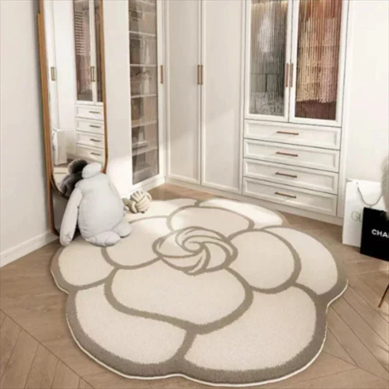 Floral Area Rug – Short Pile Decorative Rug for Living Room Bedroom Balcony