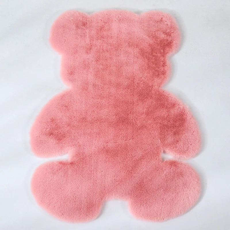 Children's Play Rug – Bear-Shaped Soft Floor Mat for Kids' Room Decor