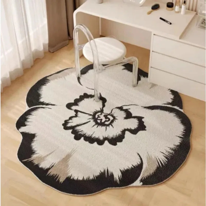 Floral Area Rug – Short Pile Decorative Rug for Living Room Bedroom Balcony
