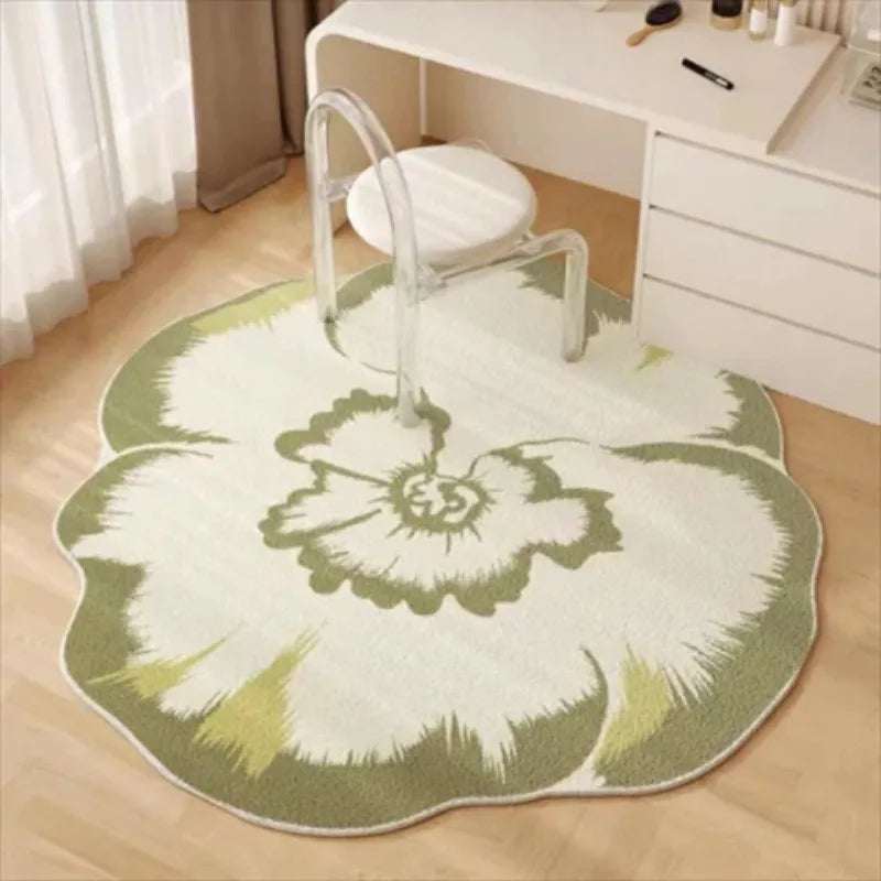 Floral Area Rug – Short Pile Decorative Rug for Living Room Bedroom Balcony
