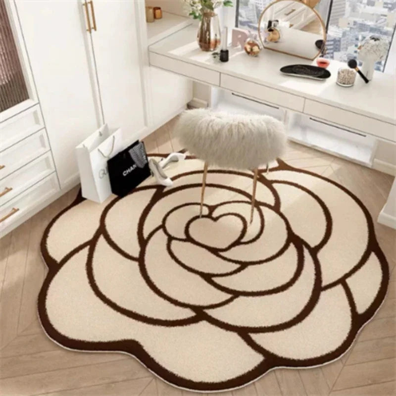 Floral Area Rug – Short Pile Decorative Rug for Living Room Bedroom Balcony