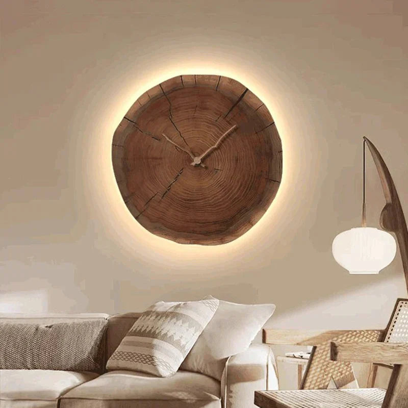 Wood Wall Clock – Natural Home Office Decor, Elegant Design for Modern Spaces