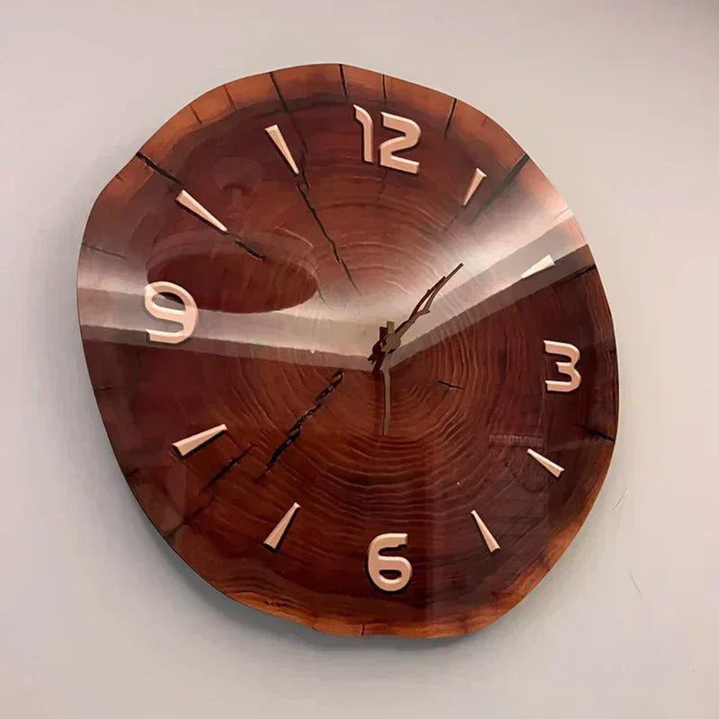 Wood Wall Clock – Natural Home Office Decor, Elegant Design for Modern Spaces