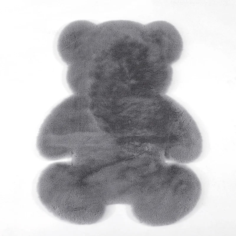 Children's Play Rug – Bear-Shaped Soft Floor Mat for Kids' Room Decor