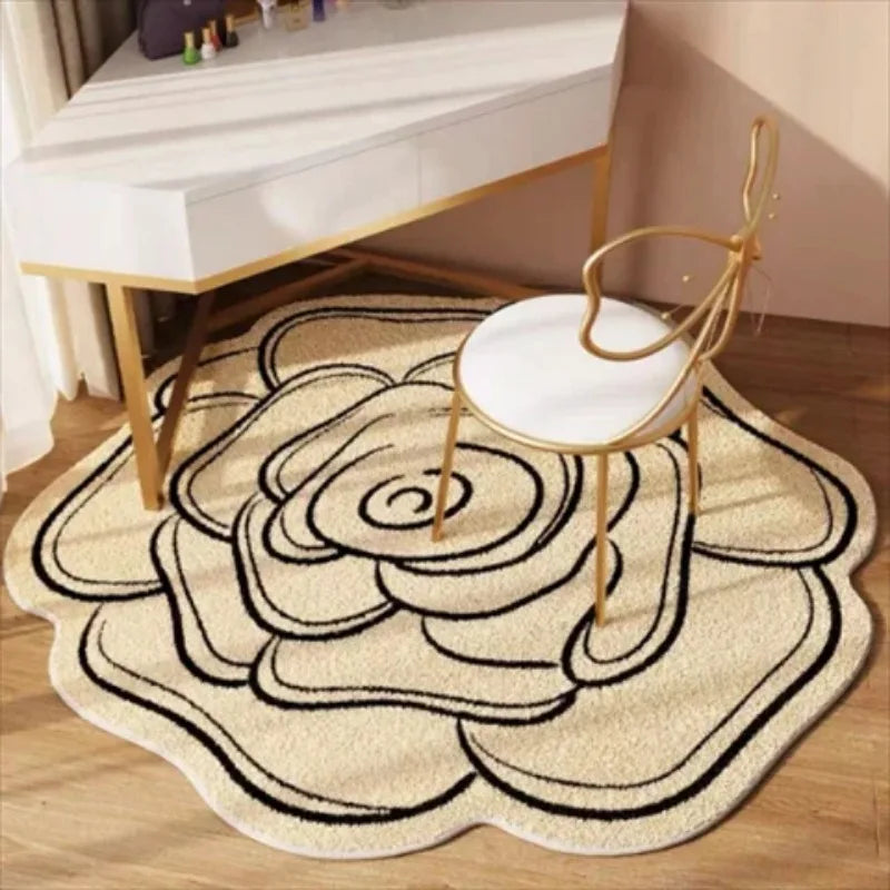 Floral Area Rug – Short Pile Decorative Rug for Living Room Bedroom Balcony