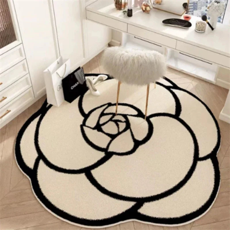 Floral Area Rug – Short Pile Decorative Rug for Living Room Bedroom Balcony