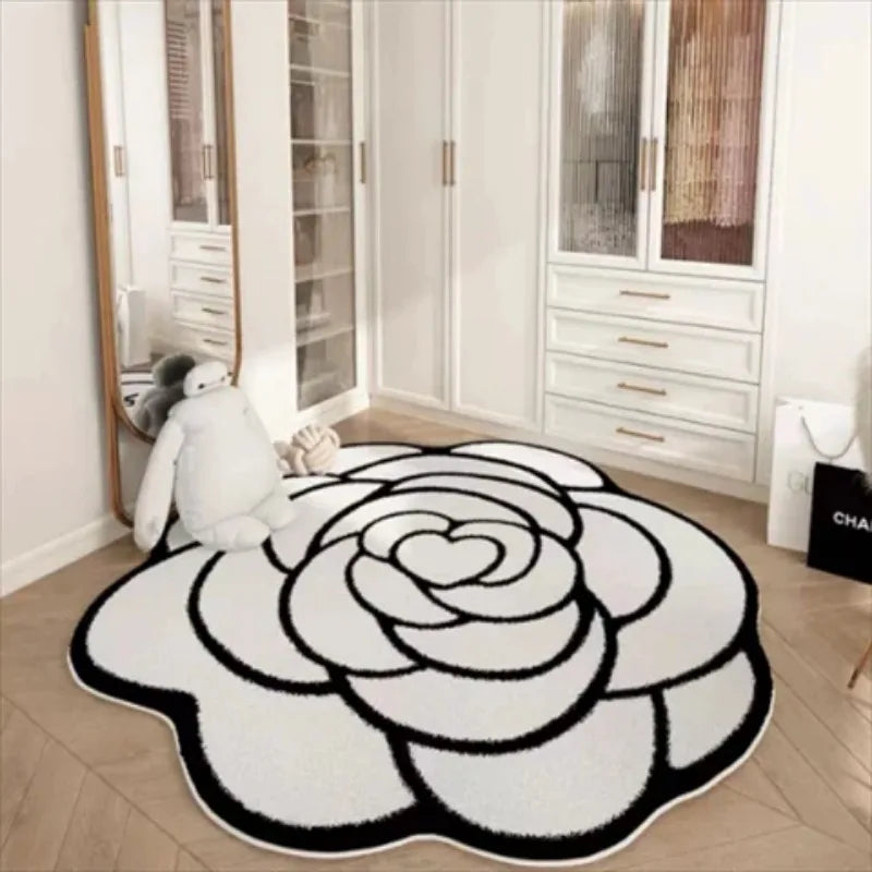 Floral Area Rug – Short Pile Decorative Rug for Living Room Bedroom Balcony