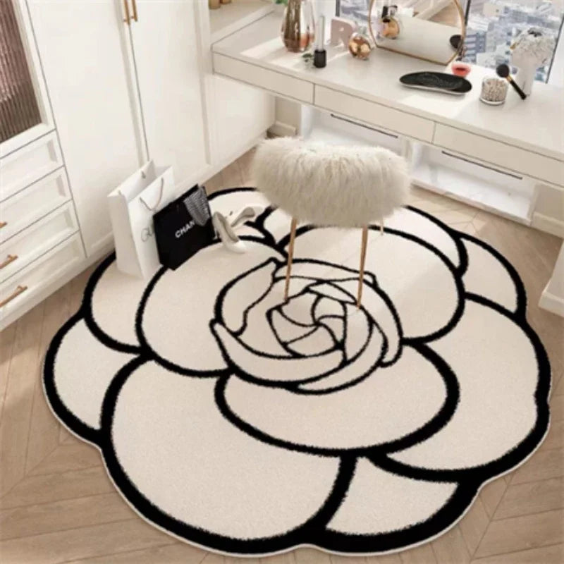 Floral Area Rug – Short Pile Decorative Rug for Living Room Bedroom Balcony