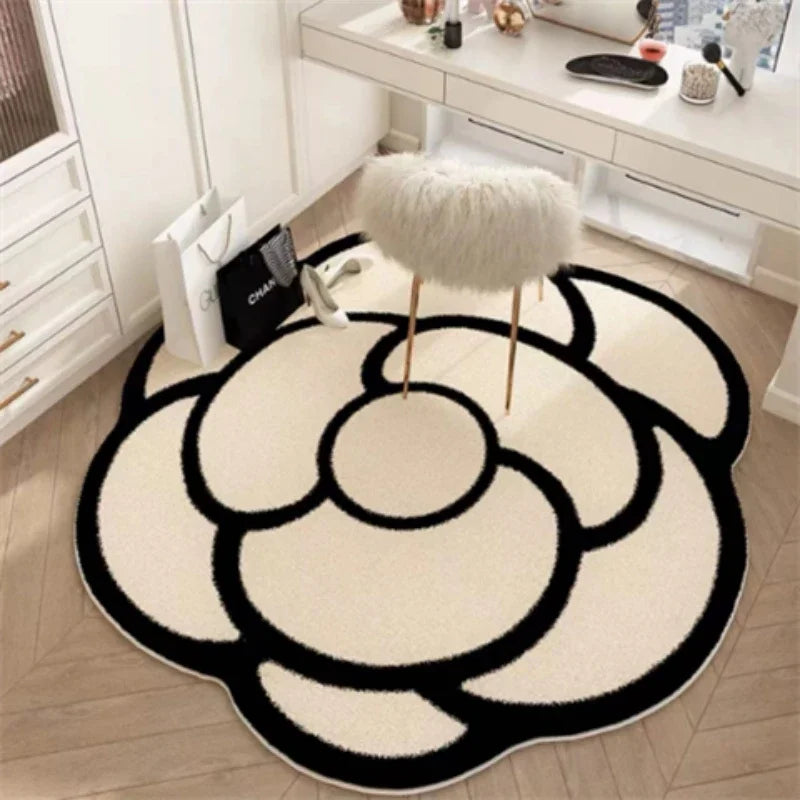 Floral Area Rug – Short Pile Decorative Rug for Living Room Bedroom Balcony