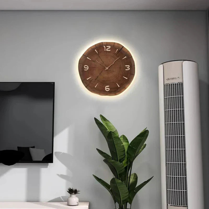 Wood Wall Clock – Natural Home Office Decor, Elegant Design for Modern Spaces