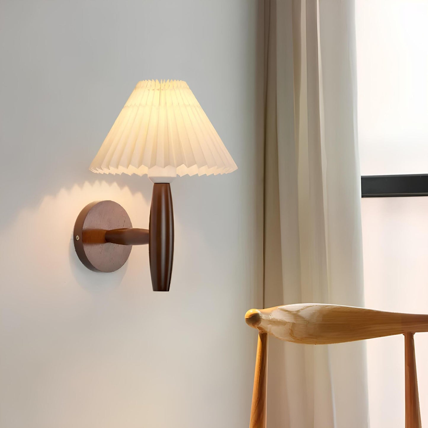LED Wall Sconce – Modern Wooden Indoor Lighting Fixture for Home Office Decor