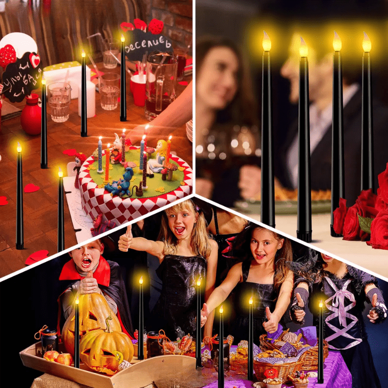 LED Candles for Halloween – Black Decorative Pointed Party & Wedding Lights