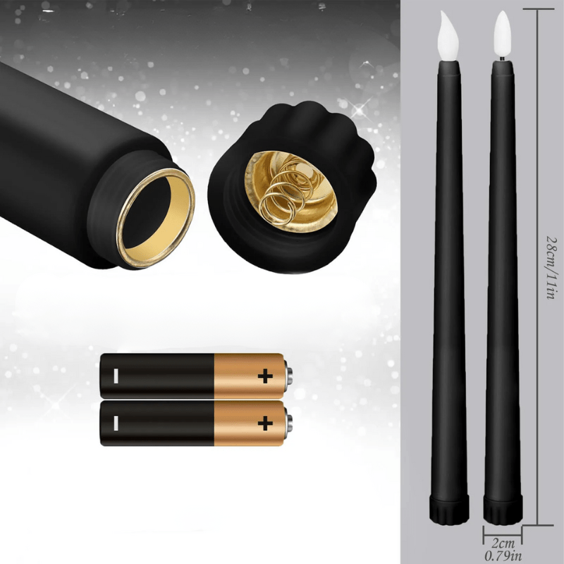 LED Candles for Halloween – Black Decorative Pointed Party & Wedding Lights