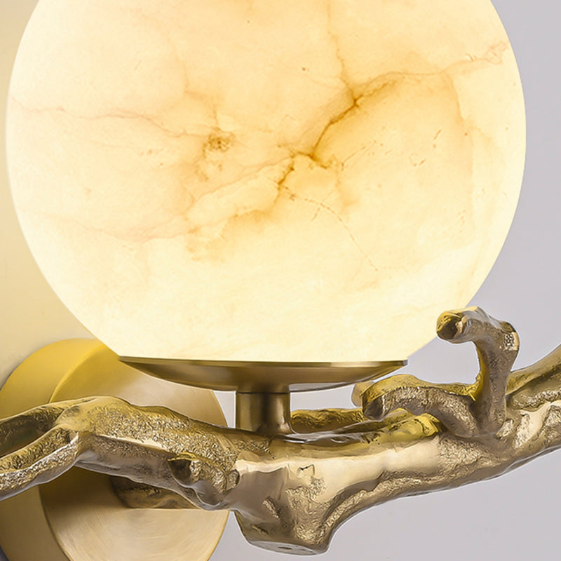 Wall Sconce Lighting – Elegant Copper Marble Design for Home Office Decor