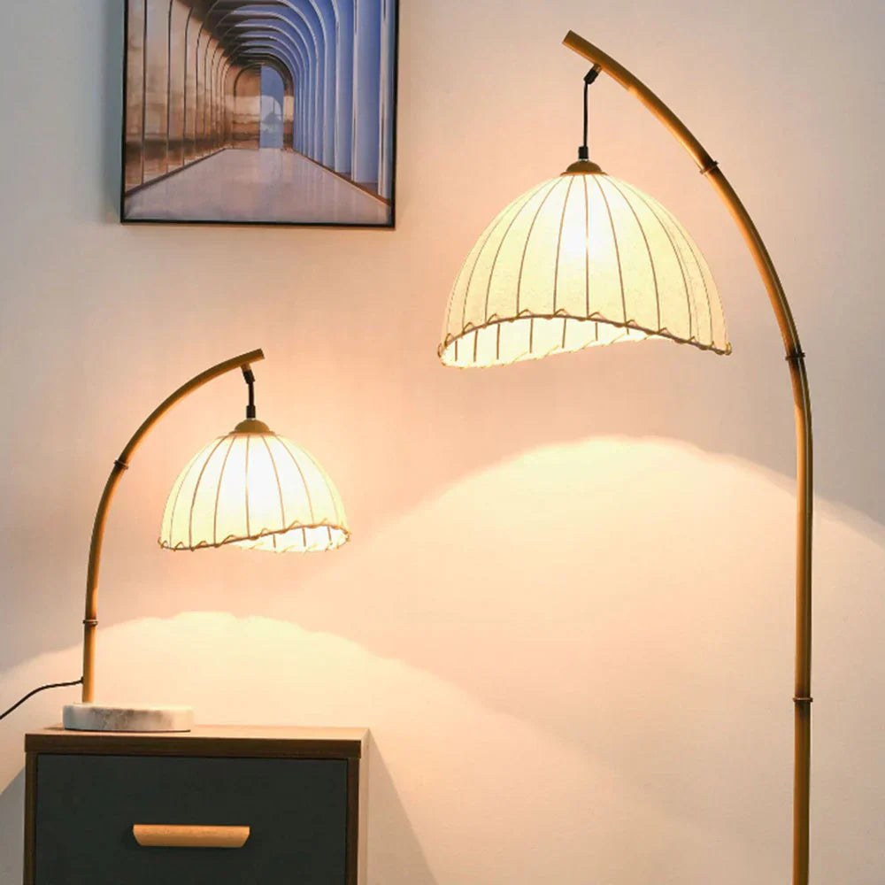 Bamboo Floor Lamp for Home Decor - Stylish Japanese Design, Warm Lighting