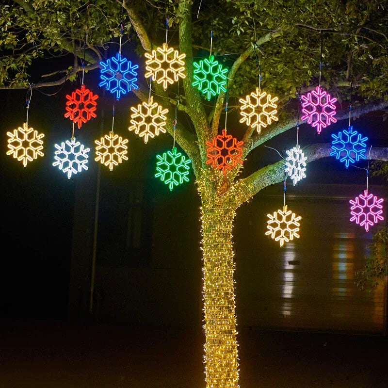 Waterproof LED Snowflake Lights for Winter Home and Office Decor