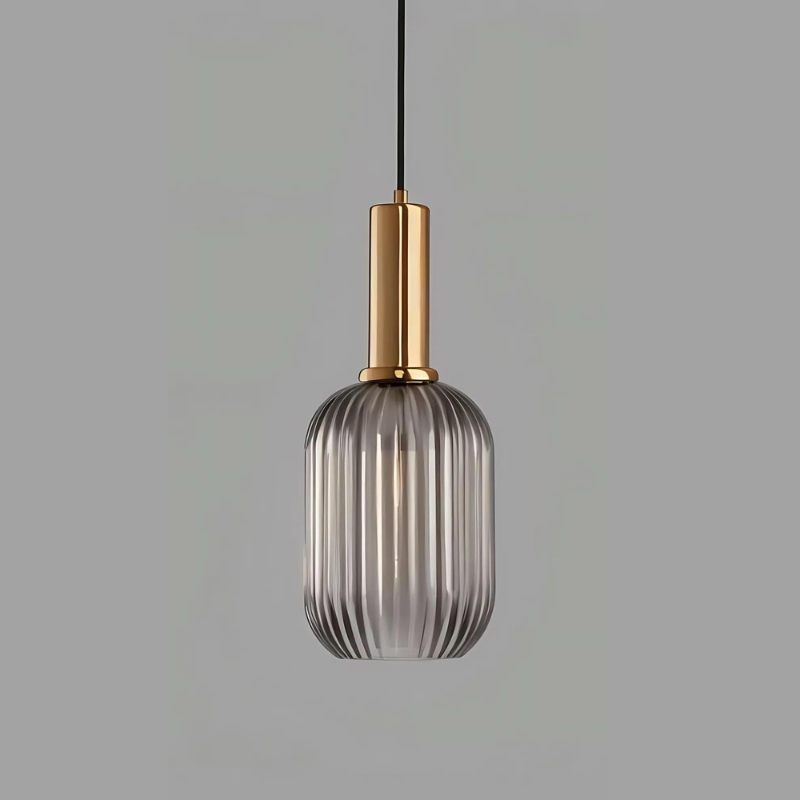 Elegant Ribbed Glass Pendant Light for Home and Office Decor