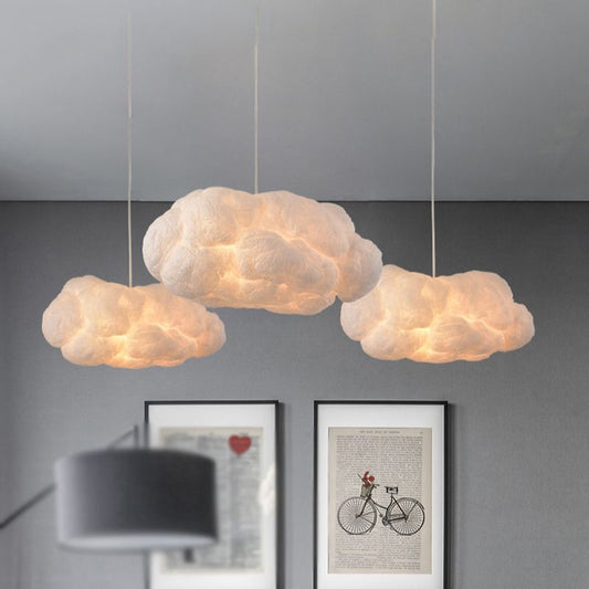 LED Ceiling Light - Stylish White PVC and Cotton Fixture for Home & Office