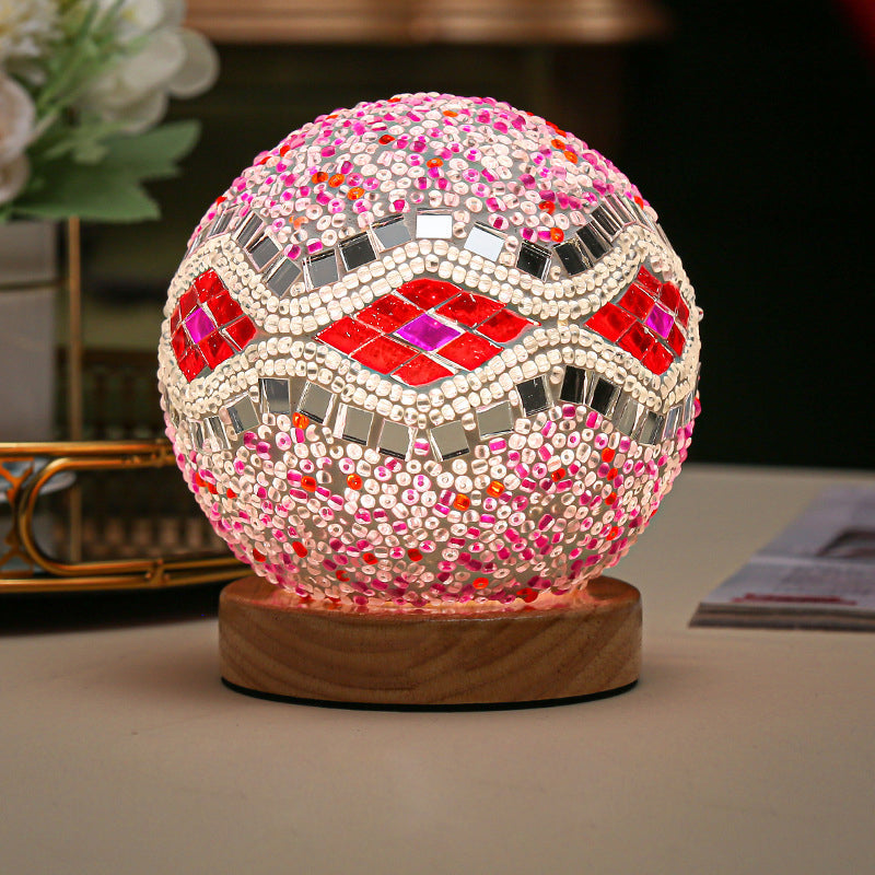 Mosaic Table Lamp Dimmable Elegant Design for Home and Office Decor