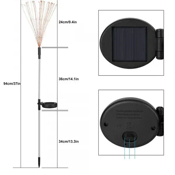 Solar Garden Light Firework Style for Outdoor Decor and Ambiance