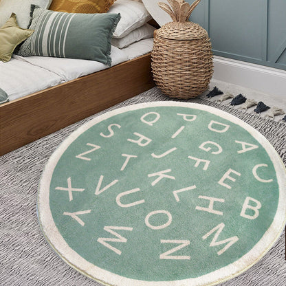 Soft Round Cartoon Rug for Kids' Rooms, Playrooms, and Nurseries