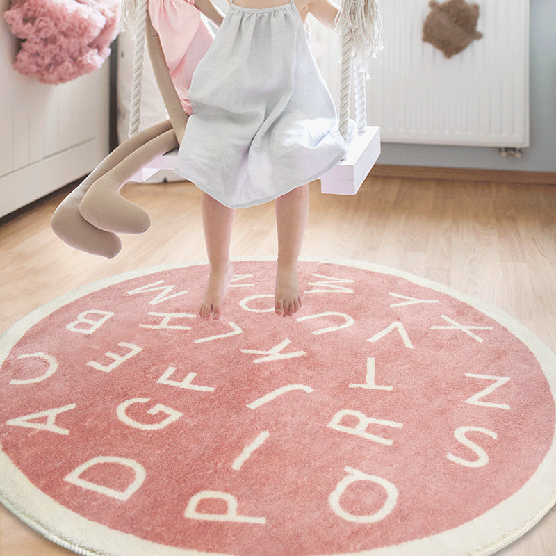 Soft Round Cartoon Rug for Kids' Rooms, Playrooms, and Nurseries