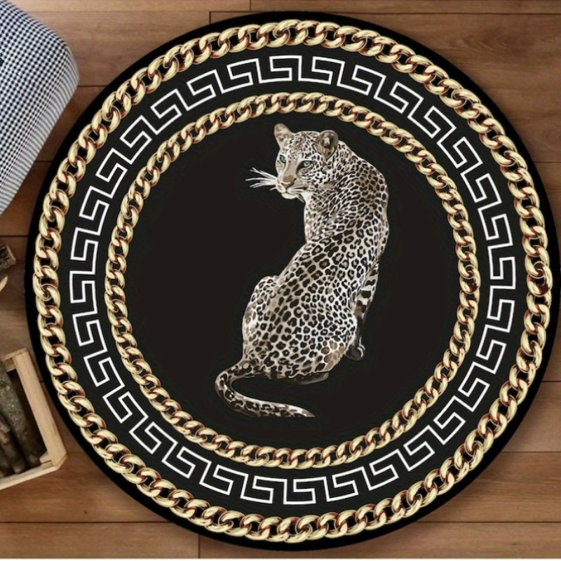 Leopard Print Round Area Rug for Stylish Home Decor and Comfort