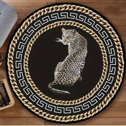 Leopard Print Round Area Rug for Stylish Home Decor and Comfort