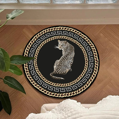 Leopard Print Round Area Rug for Stylish Home Decor and Comfort