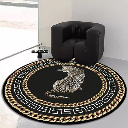 Leopard Print Round Area Rug for Stylish Home Decor and Comfort