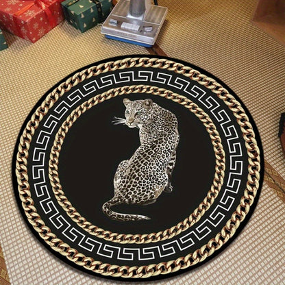 Leopard Print Round Area Rug for Stylish Home Decor and Comfort