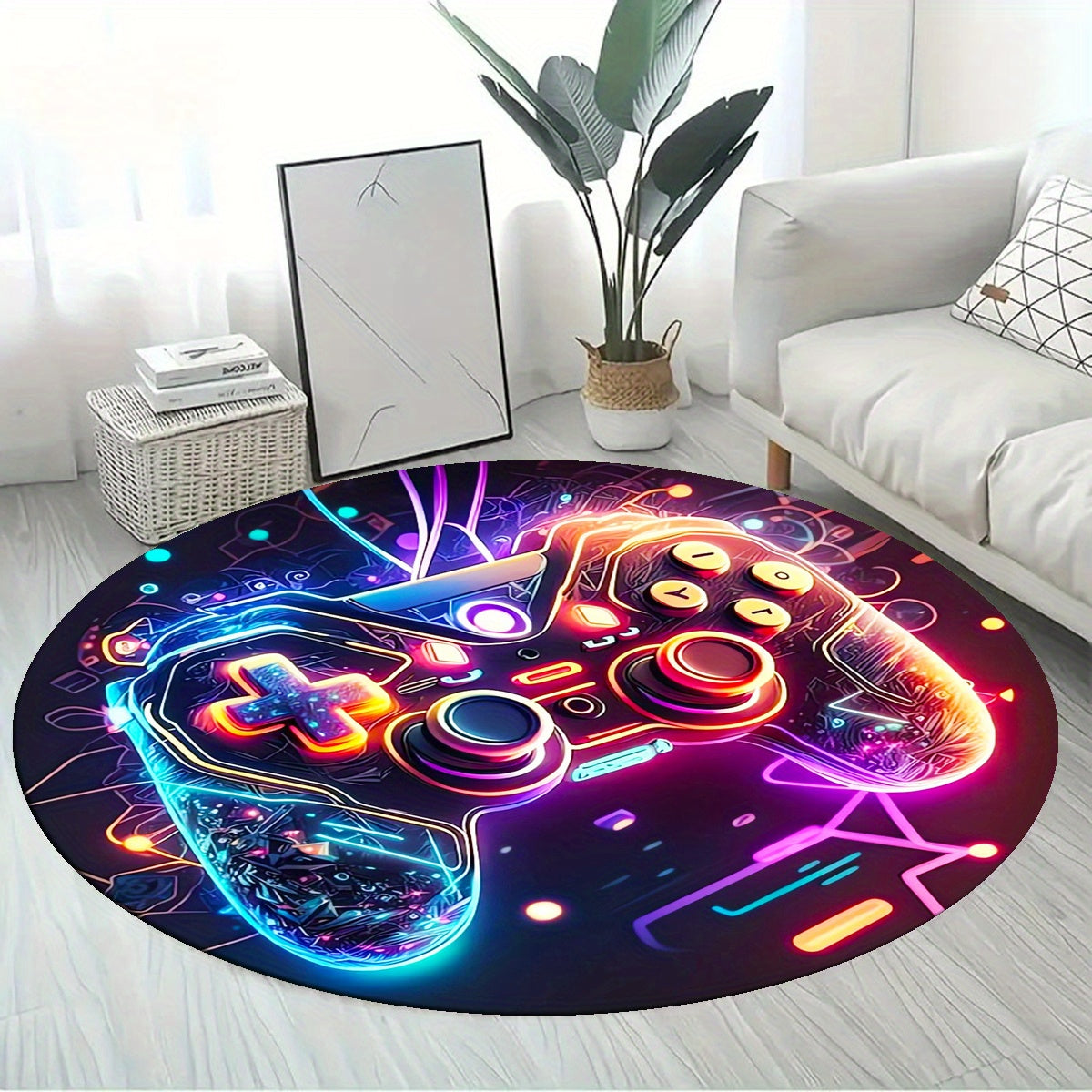 Crystal Velvet PlayStation Rug for Home Gaming and Office Decor