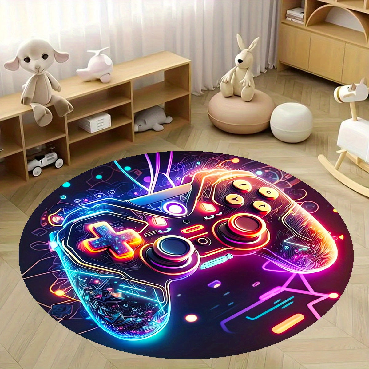 Crystal Velvet PlayStation Rug for Home Gaming and Office Decor