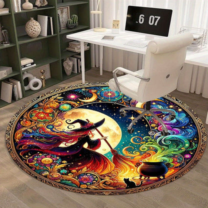 Velvet Witch Print Rug for Home Decor, Cozy Style for Living Room